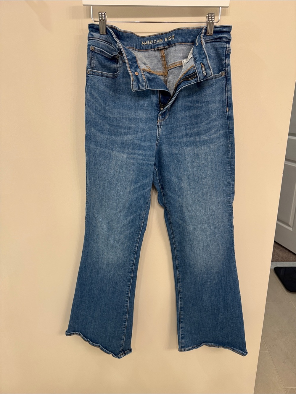 American Eagle Outfitters Medium Blue High-Rise Flare Jeans